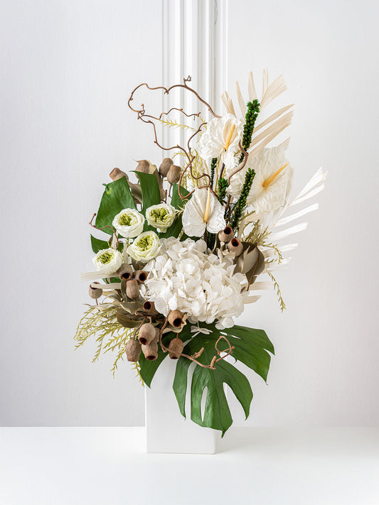 Pearly Jungle Exotica – Composition florale stabilisée