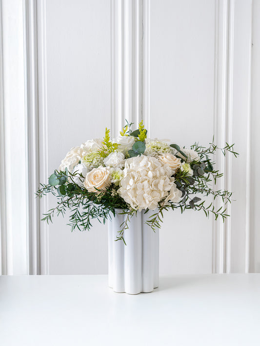 Saison Crème – Composition Florale Stabilisée