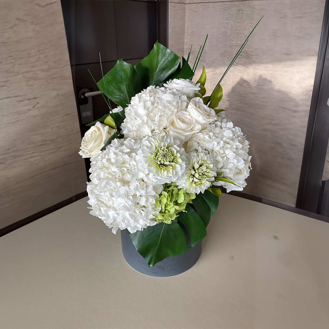 Preserved flower arrangements for motor yacht Triumph