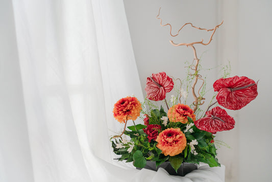 BLOOD ORANGE Luxury Preserved Flower Arrangement by STILLA